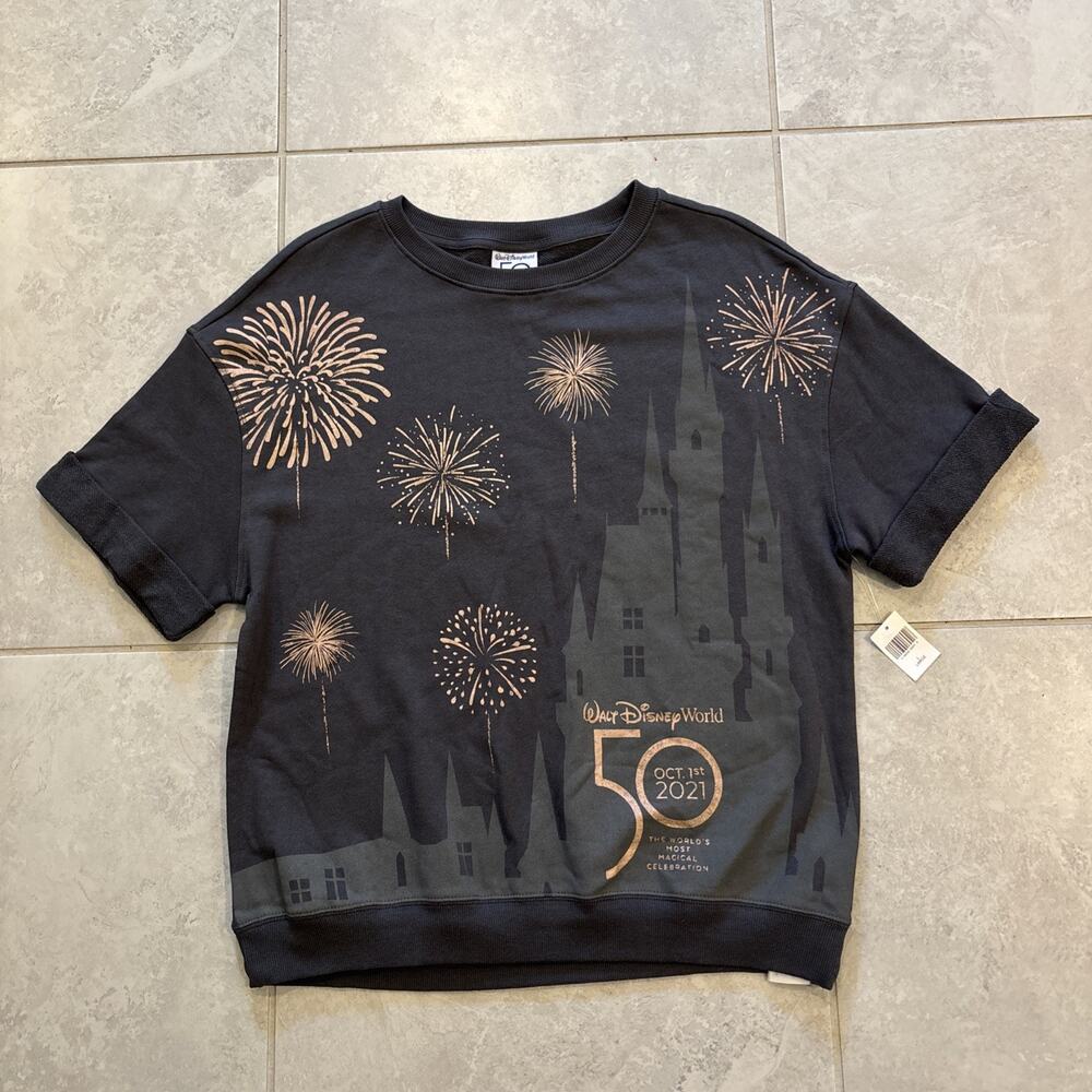 2021 Disney World Park 50th Anniversary October 1st Castle Fireworks Sz L NWT